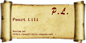 Peszt Lili névjegykártya
